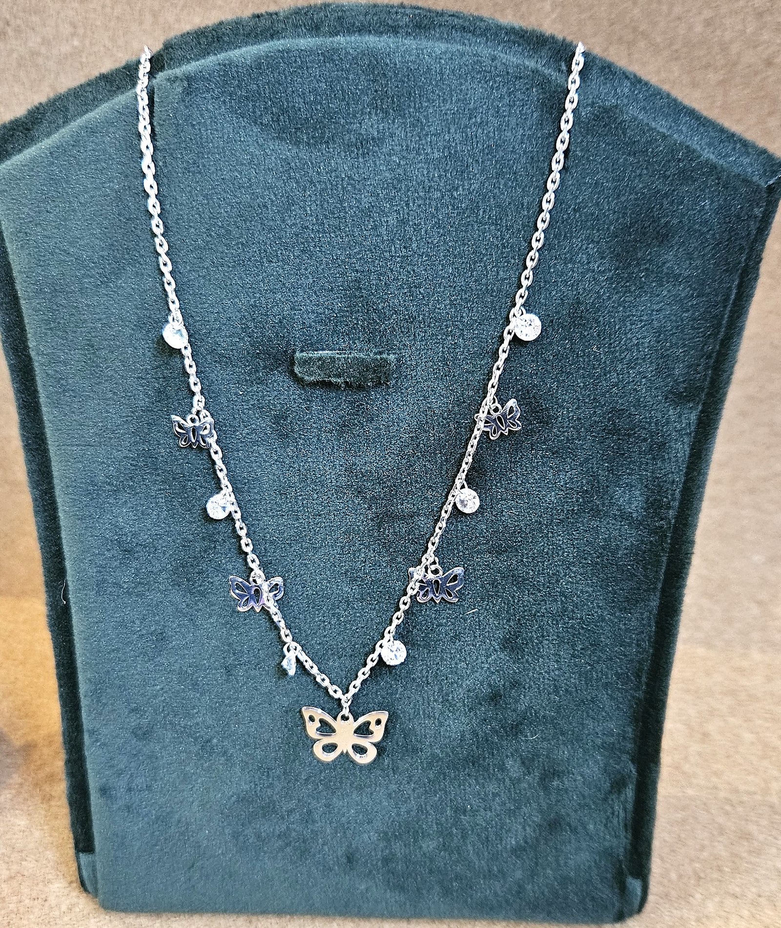 Butterfly Silver charms necklace