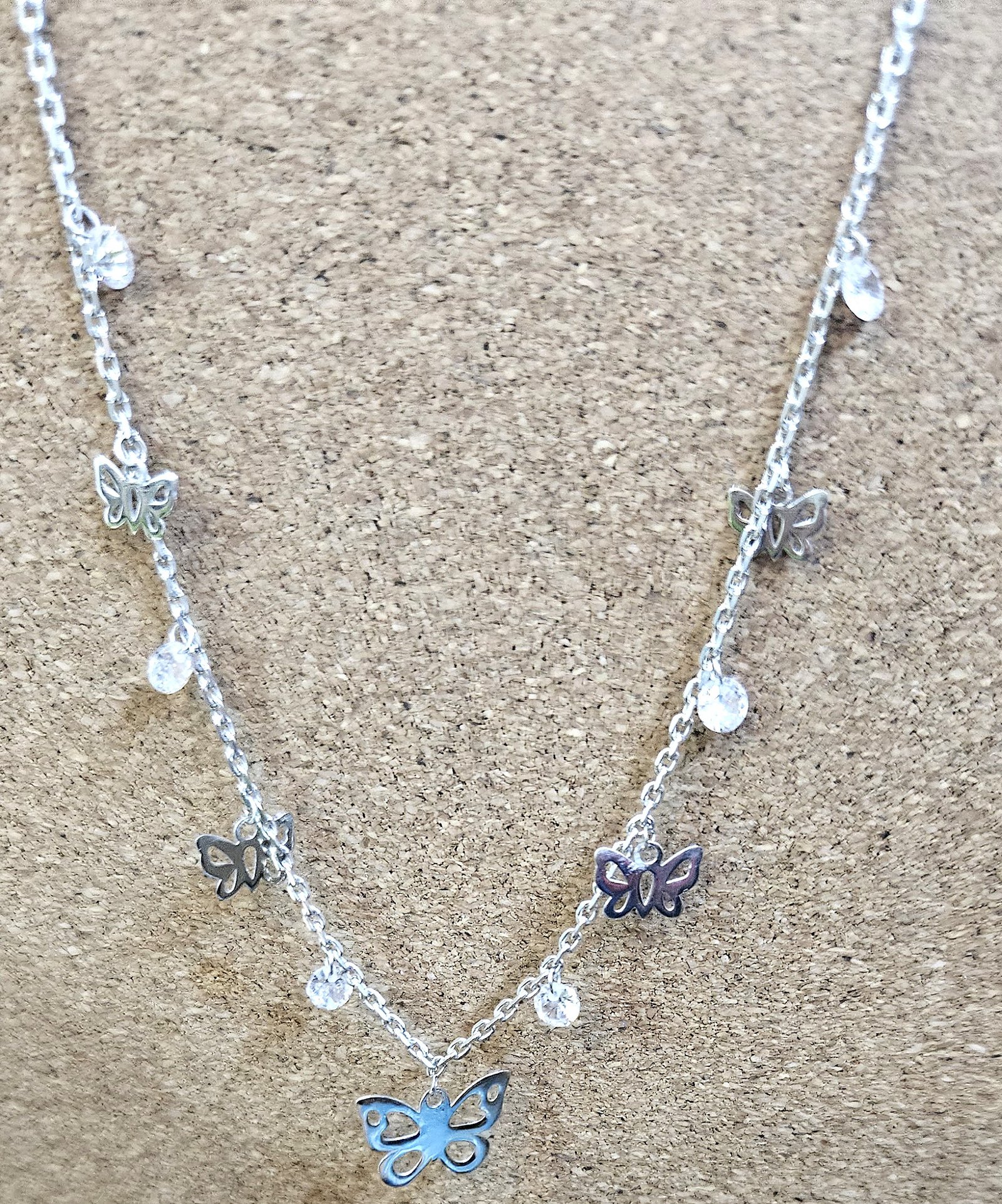 Butterfly Silver charms necklace