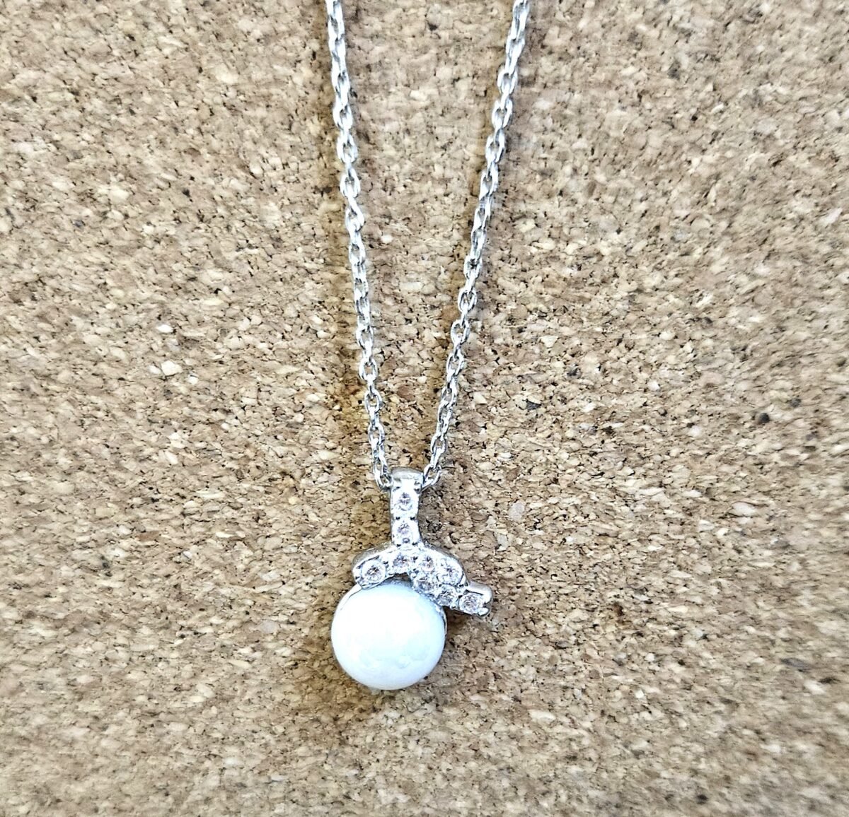 Luxe Pearl & Diamond Necklace - Silver