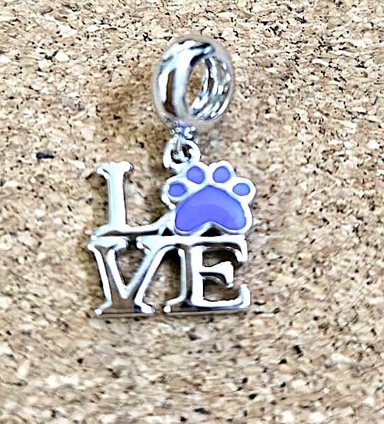 Furry love pendant charm silver