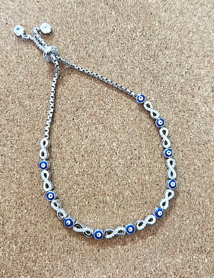 Evil Eye Infinity Bracelet silver