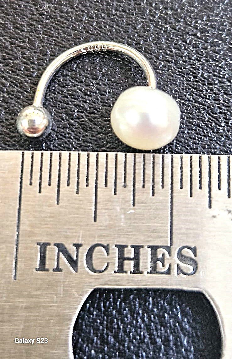 Dewdrop pearl studs silver