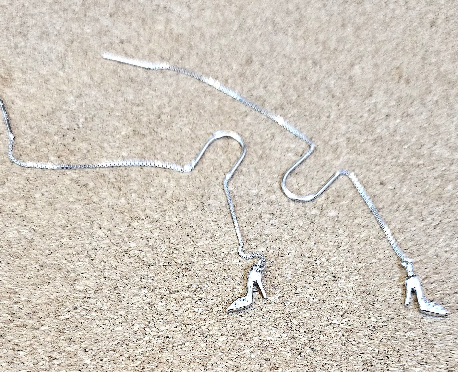 sassy stiletto earrings silver