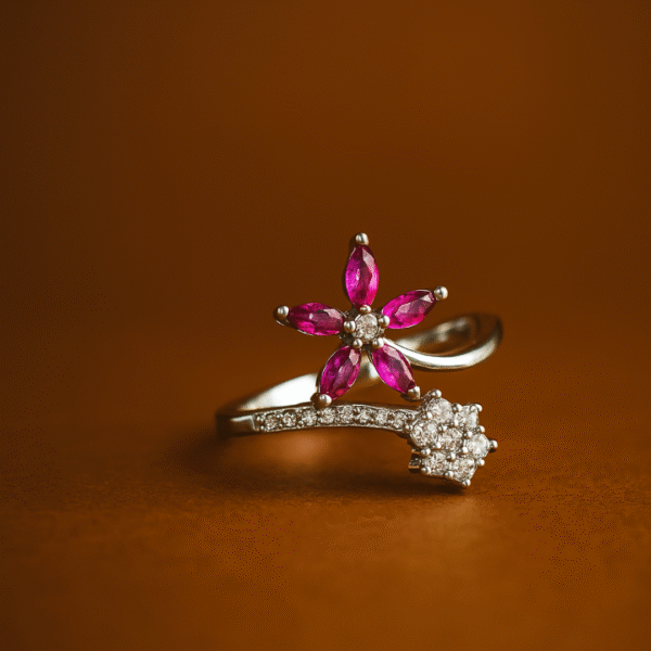 Silver Pinky Petal Ring