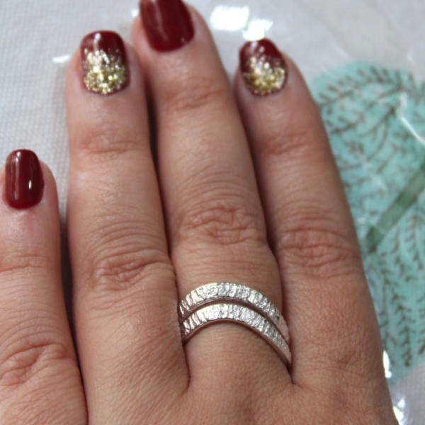 silver adjustable Band Ring