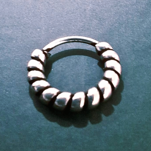Bold Spiral Dot 925 Silver Nose Ring