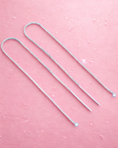 Silver Secrets Pearl Drop Threader Earrings