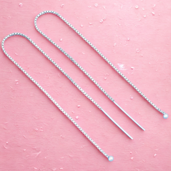 Silver Secrets Pearl Drop Threader Earrings