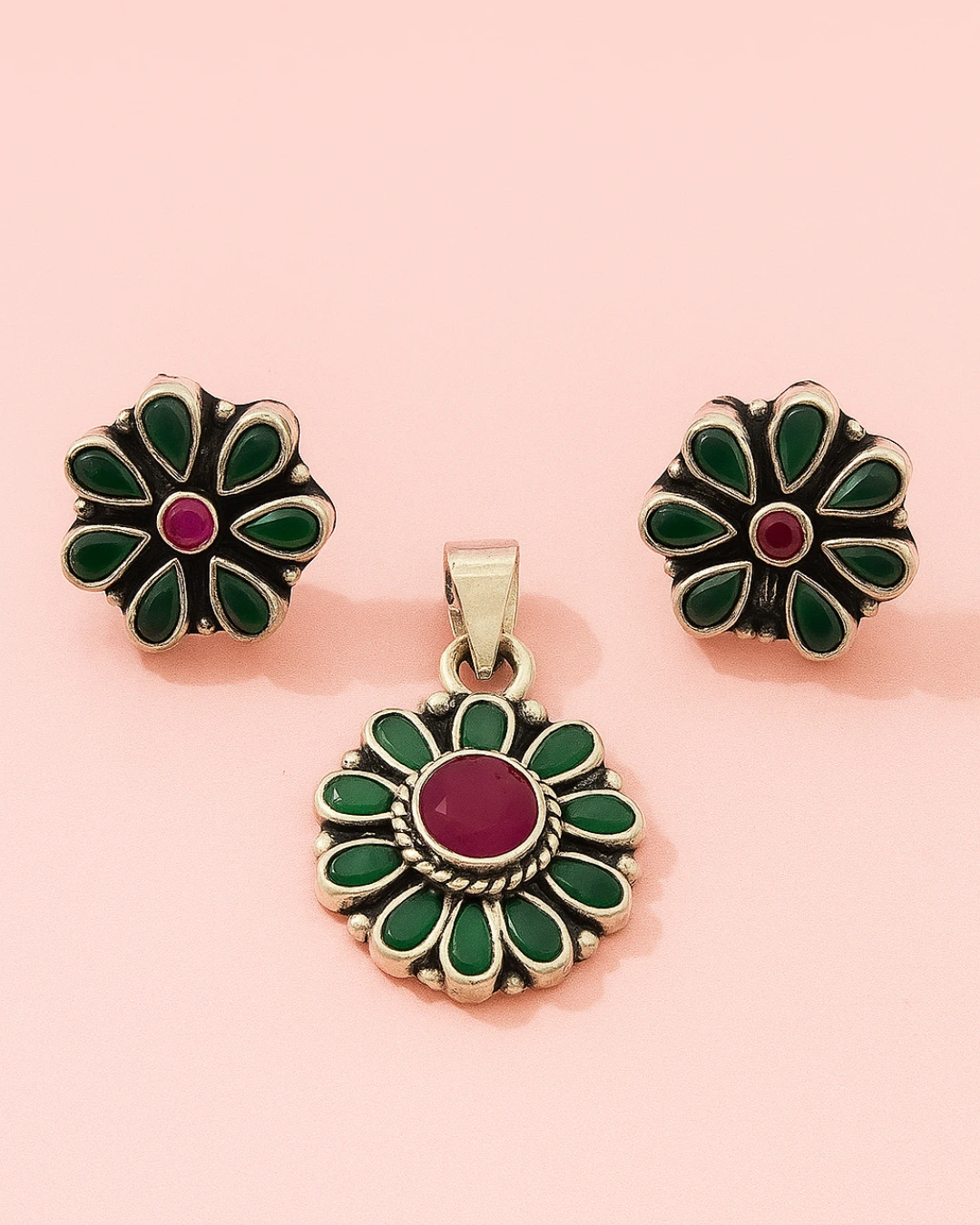 Green and Yellow Modern Grocery Sale Instagram Post (4) Vintage Floral Pendant Set